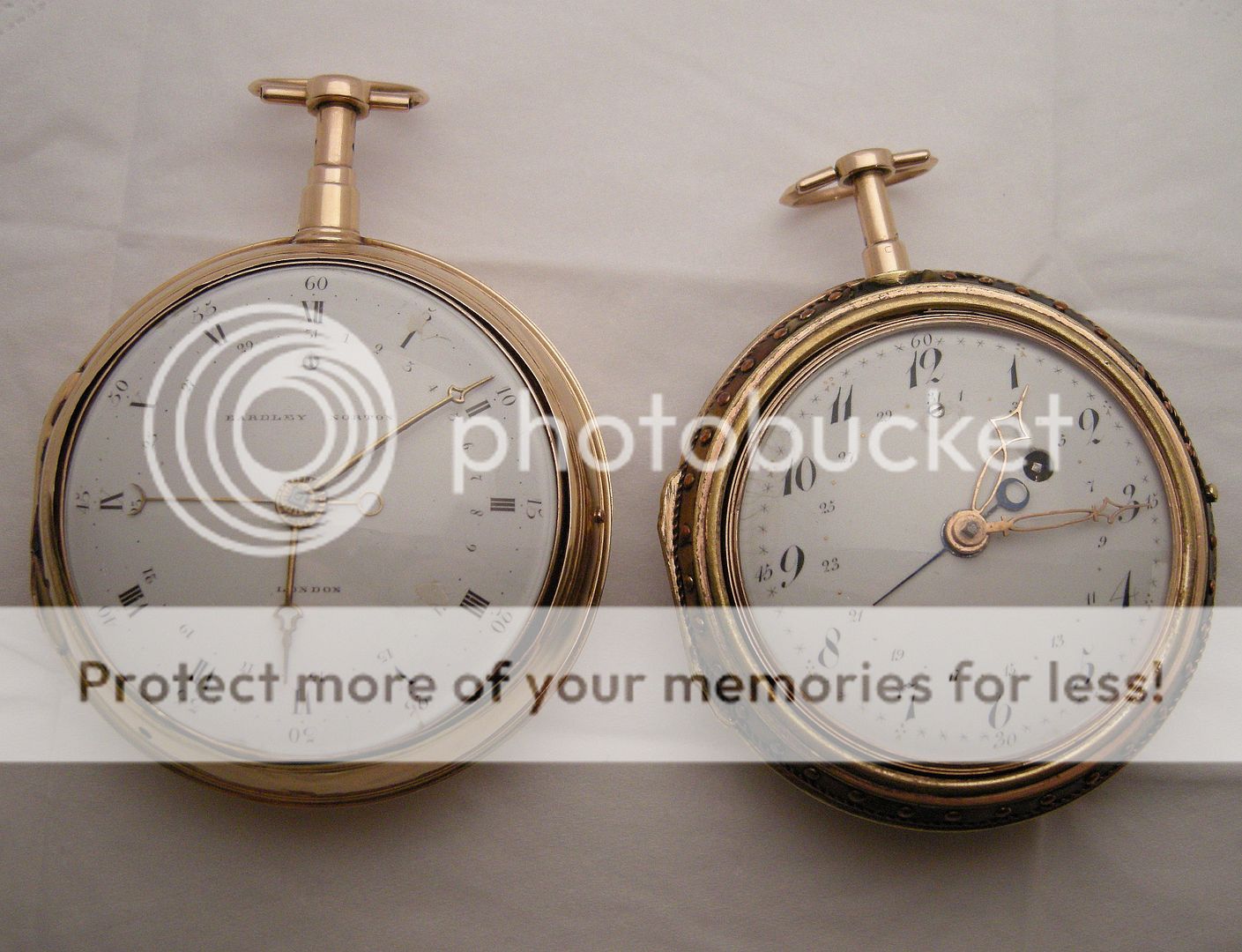 Deux grosses montres à coq en or à sonnerie sur cloche DSCN1104-1